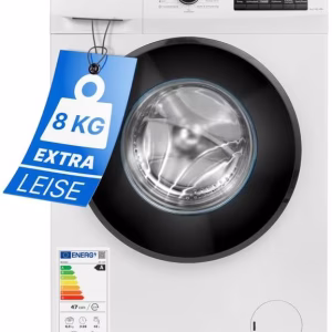Bomann WA 7185 8 kg Frontlader Waschmaschine, 60 cm breit, 1400 U/min, Fremdkörperfalle, Kindersicherung, Reversierautomatik, Überhitzungsschutz, 15 Waschprogramme, weiß