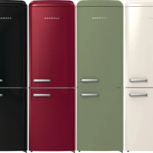 Gorenje ONRK619D Retro Kühl-Gerfrierkombination, 60 cm breit, 300L, NoFrost, LED Beleuchtung, Schnellgefrieren, LED Display
